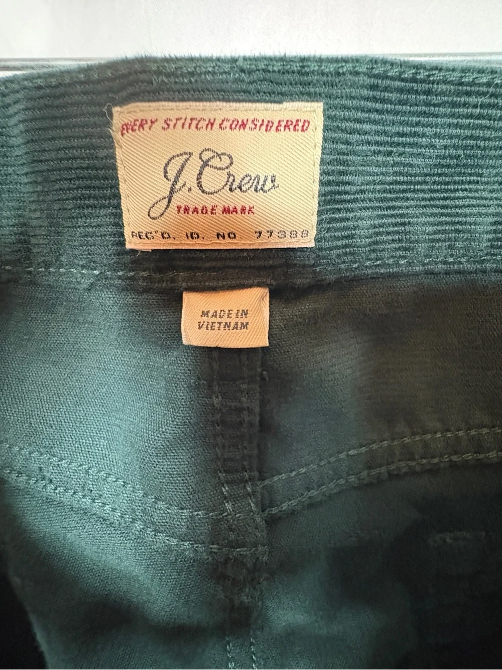 J.Crew Men’s Corduroy Pants Dark Forest Green 5 Pocket Straight Leg Size 30x32